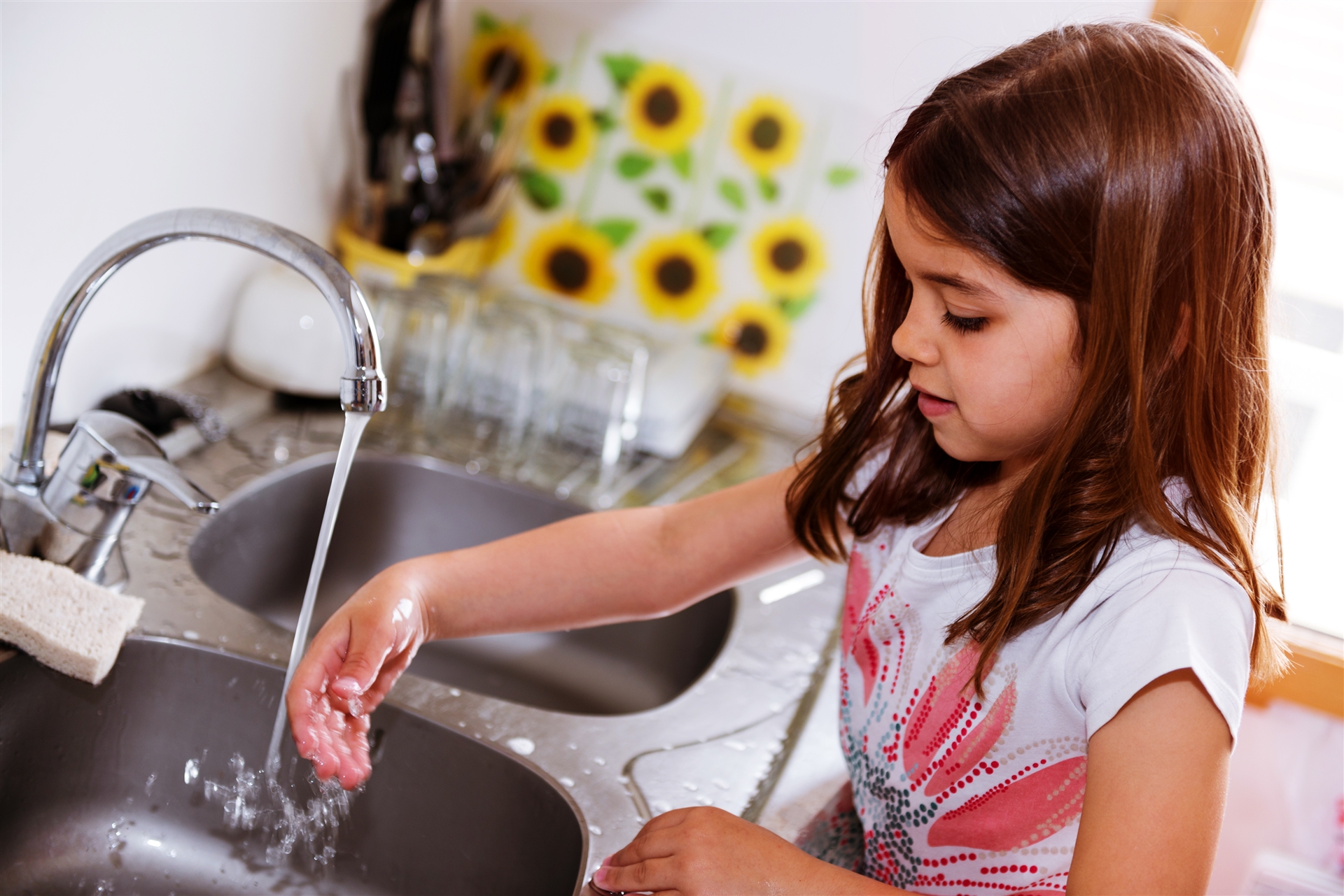 Young girl with water