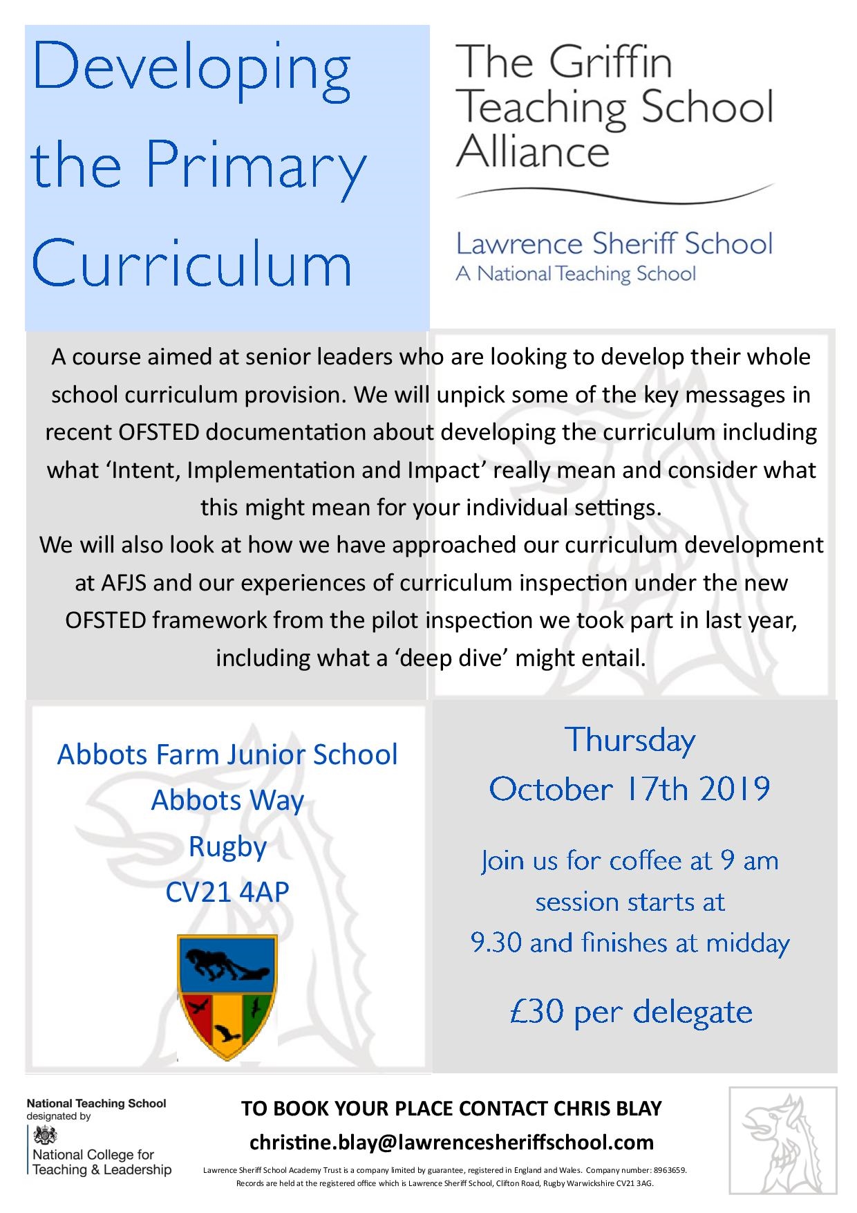 Developing the Primary Curriculum Oct 2019