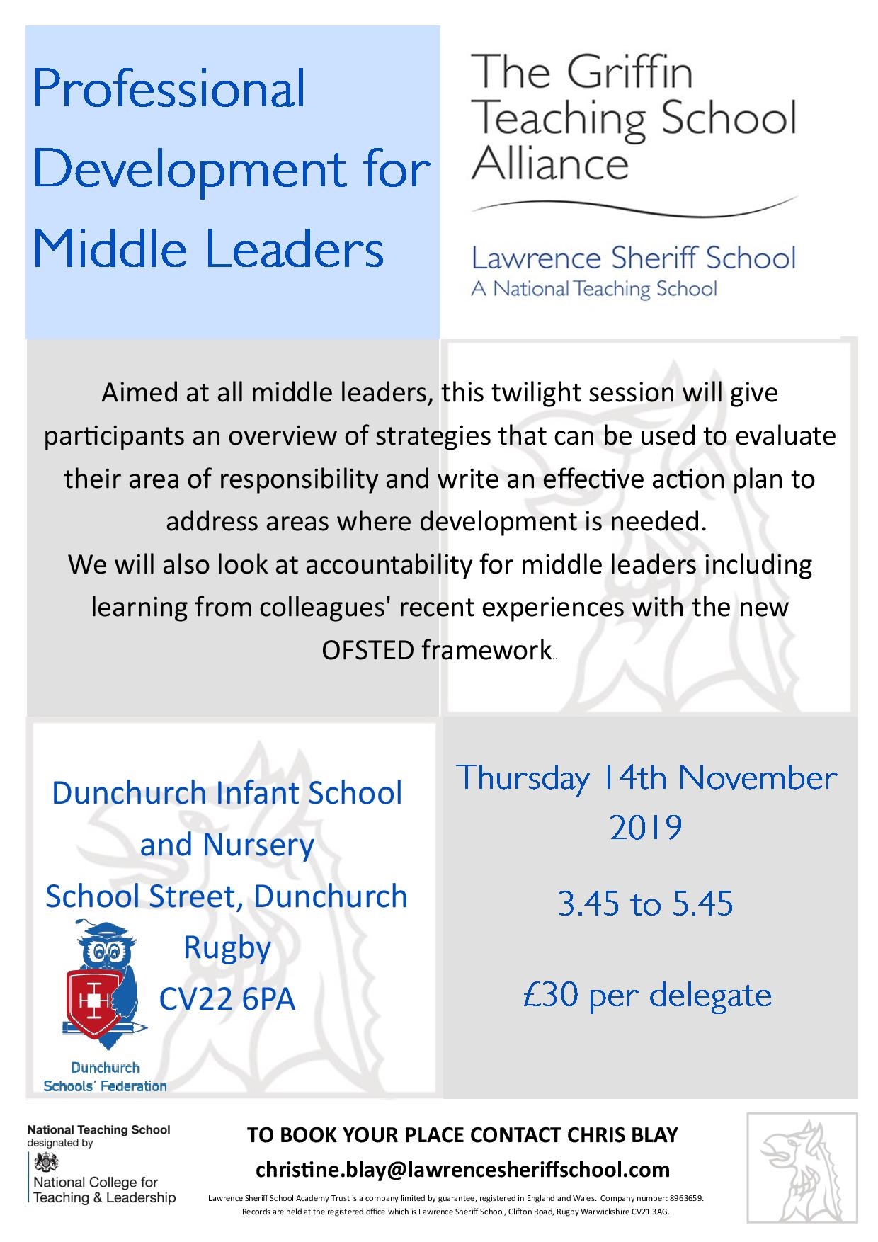 Professional Development for Middle Leaders Dunchurch Nov 2019